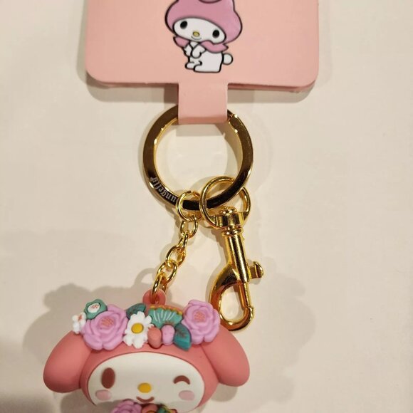 Loungefly Sanrio My Melody Earth Day Flower Crown Floral Pink 3D Keychain NEW - Picture 4 of 12